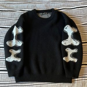 Aelfric Eden back sweater with skeleton bone sleeves and back